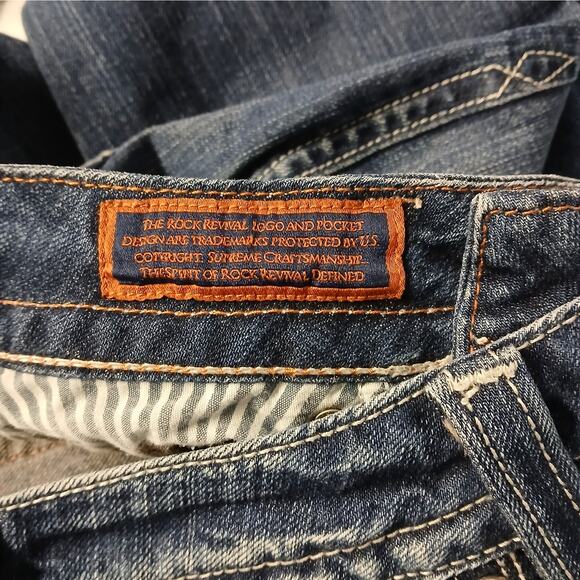 Y2K Rock Revival Chrissie Boot Cut Jeans Women's 26 Low Rise Distressed Denim - Picture 8 of 13